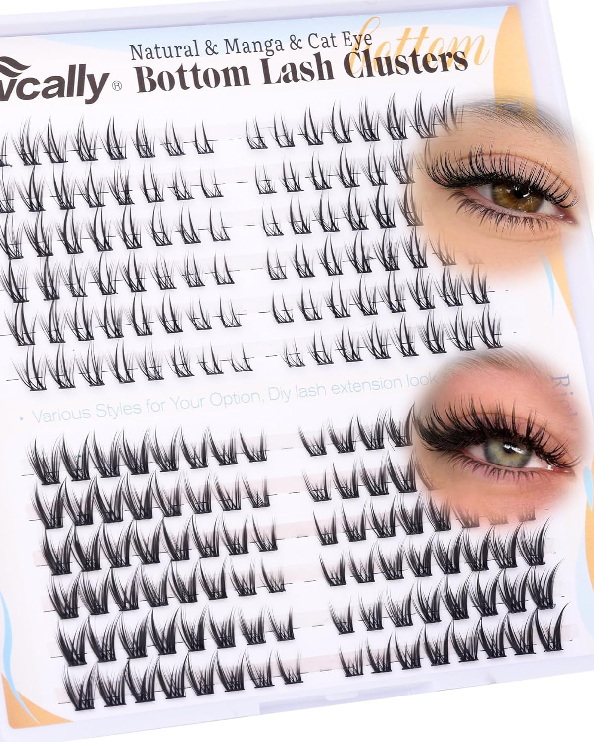Bottom Eyelash Clusters Lower Lashes Natural Manga Individual Lashes 4-7MM Short Lash Extension Bottom Lash Clusters CC-Curly DIY at Home Easy Application by Newcally