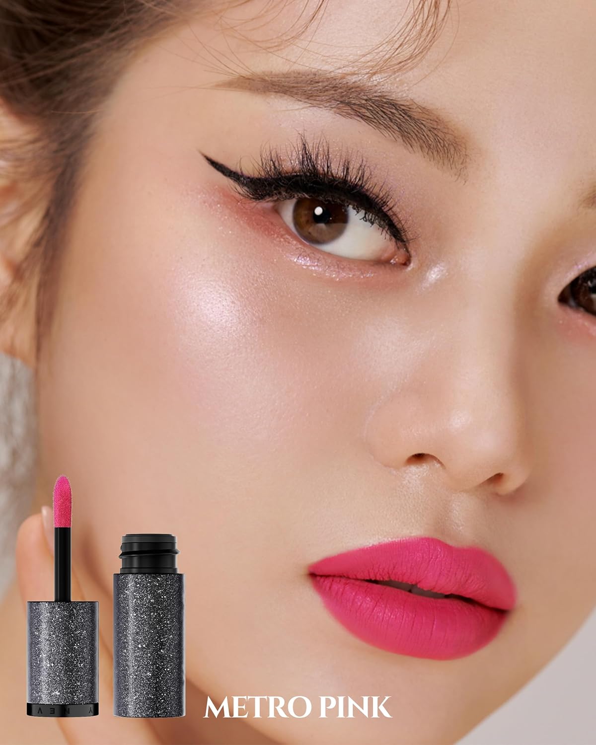 HEVVYMAKEUP Ultra Stay-On Lip Coloring Tint - Vibrant Matte Finish Lip Tint - Long Lasting Airy Weightless Lips with Perfect Fixing - Korean Lip Makeup, Metro Pink, 0.11oz.