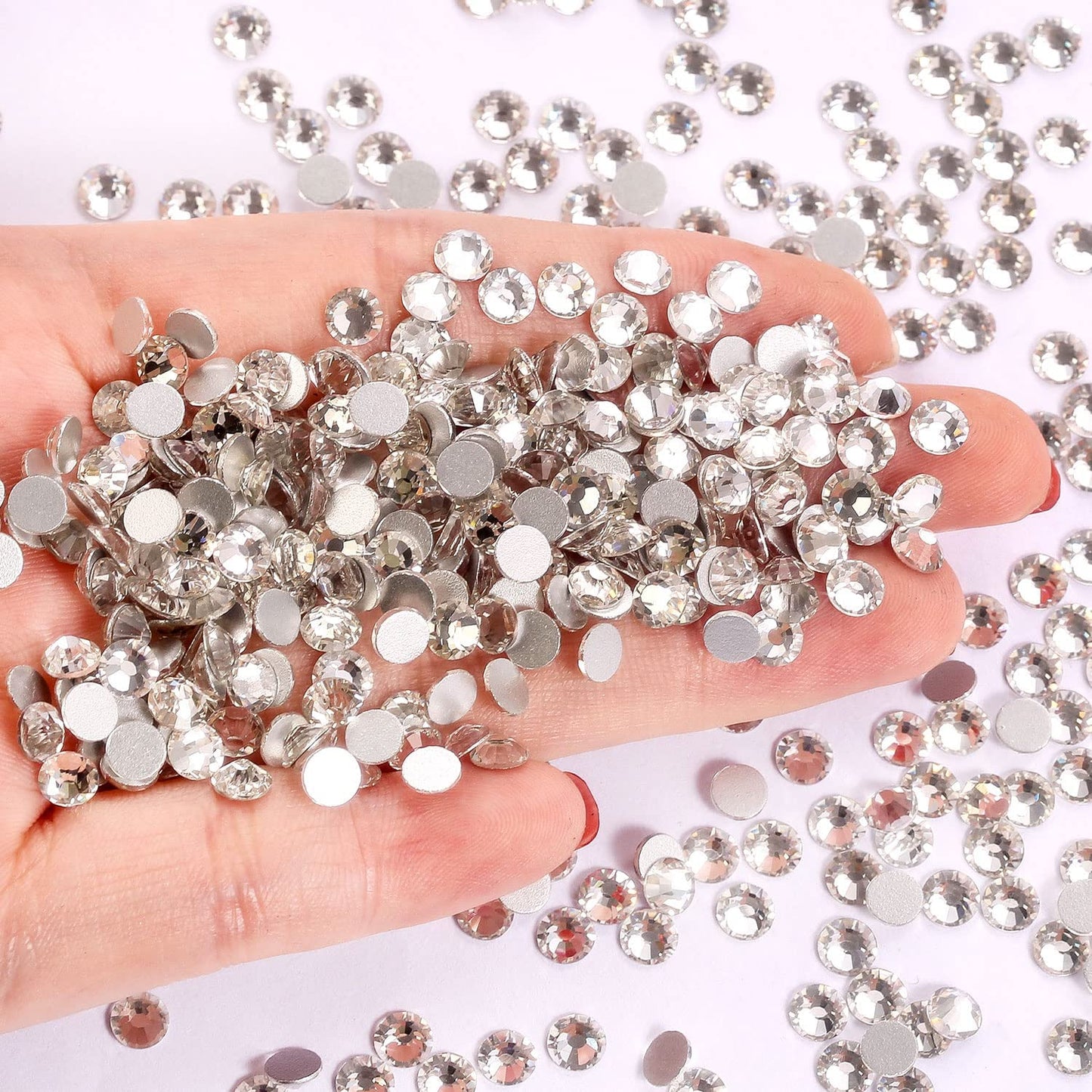3000Pcs White Crystal Rhinestones,Glass Flatback Rhinestones Mini Gemstones for Nail Face Makeup Art Crafts Clothes Decoration -(SS6,2.0mm,White)