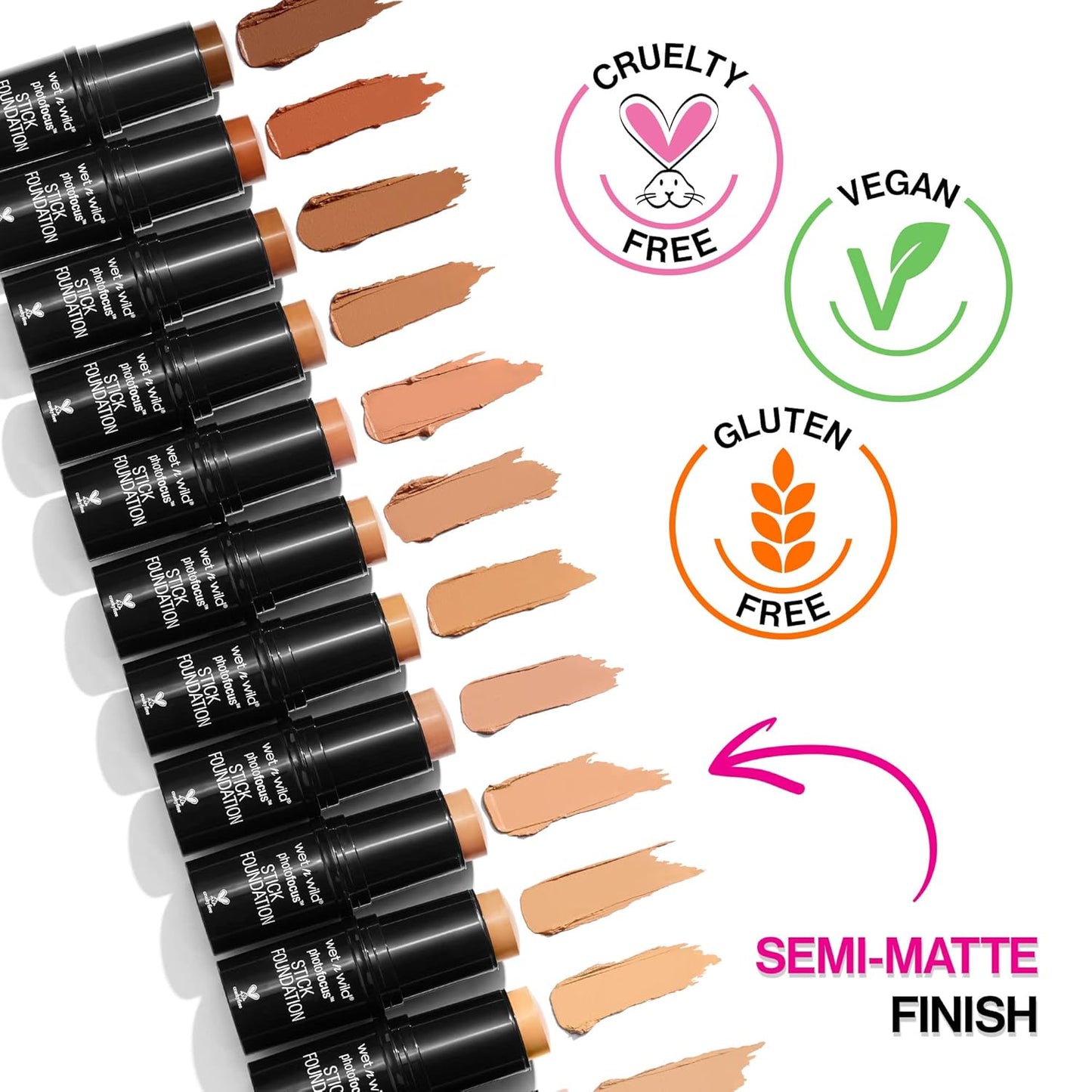 wet n wild Photo Focus Matte Foundation Stick Makeup, Soft Ivory | Vegan & Cruelty-Free