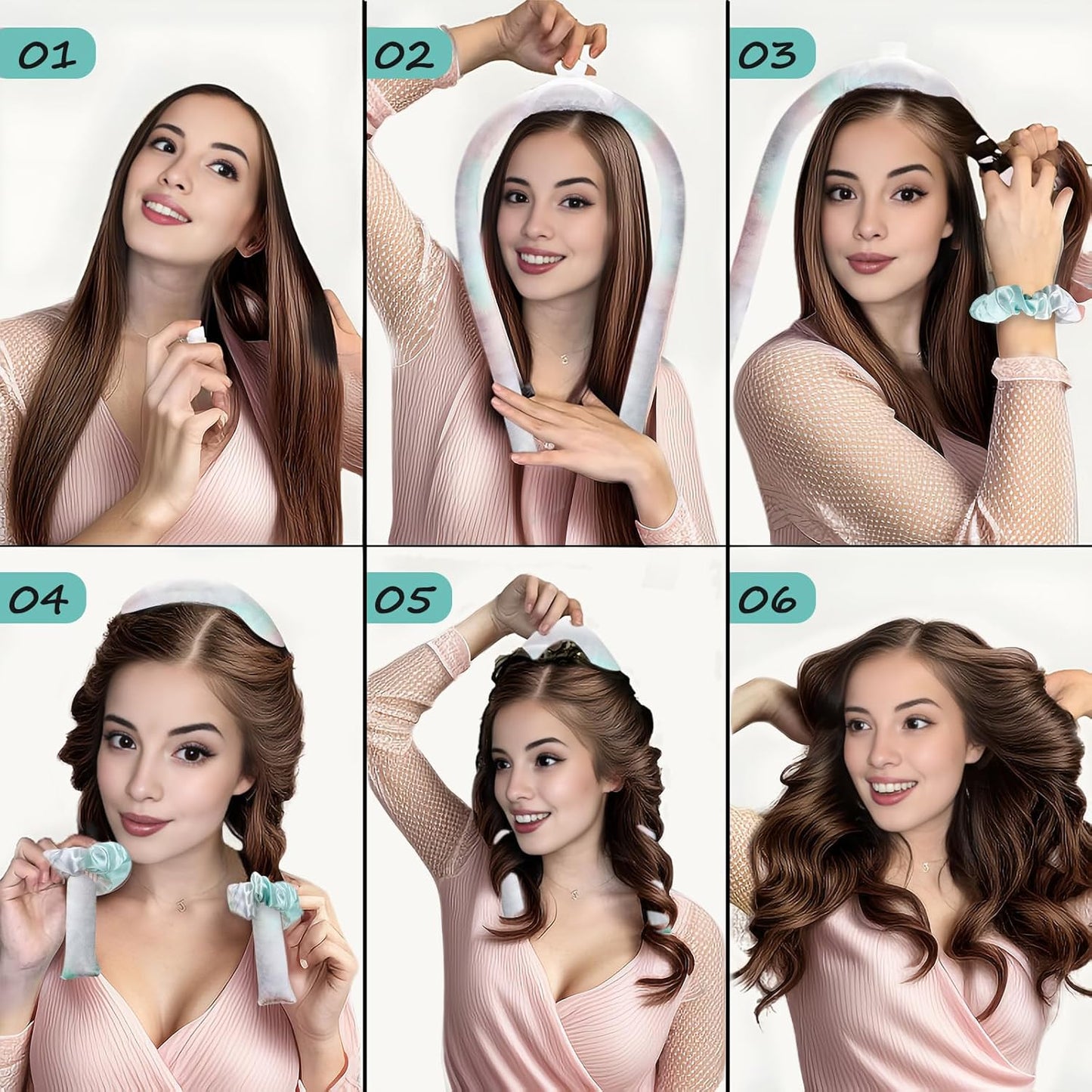 Satin Heatless Curling Set - Hair Rollers for Curls Heatless Hair Curlers & Hot Rollers Hair Curlers to Sleep in Curling Rod Headband Curler (Dream Nebula)