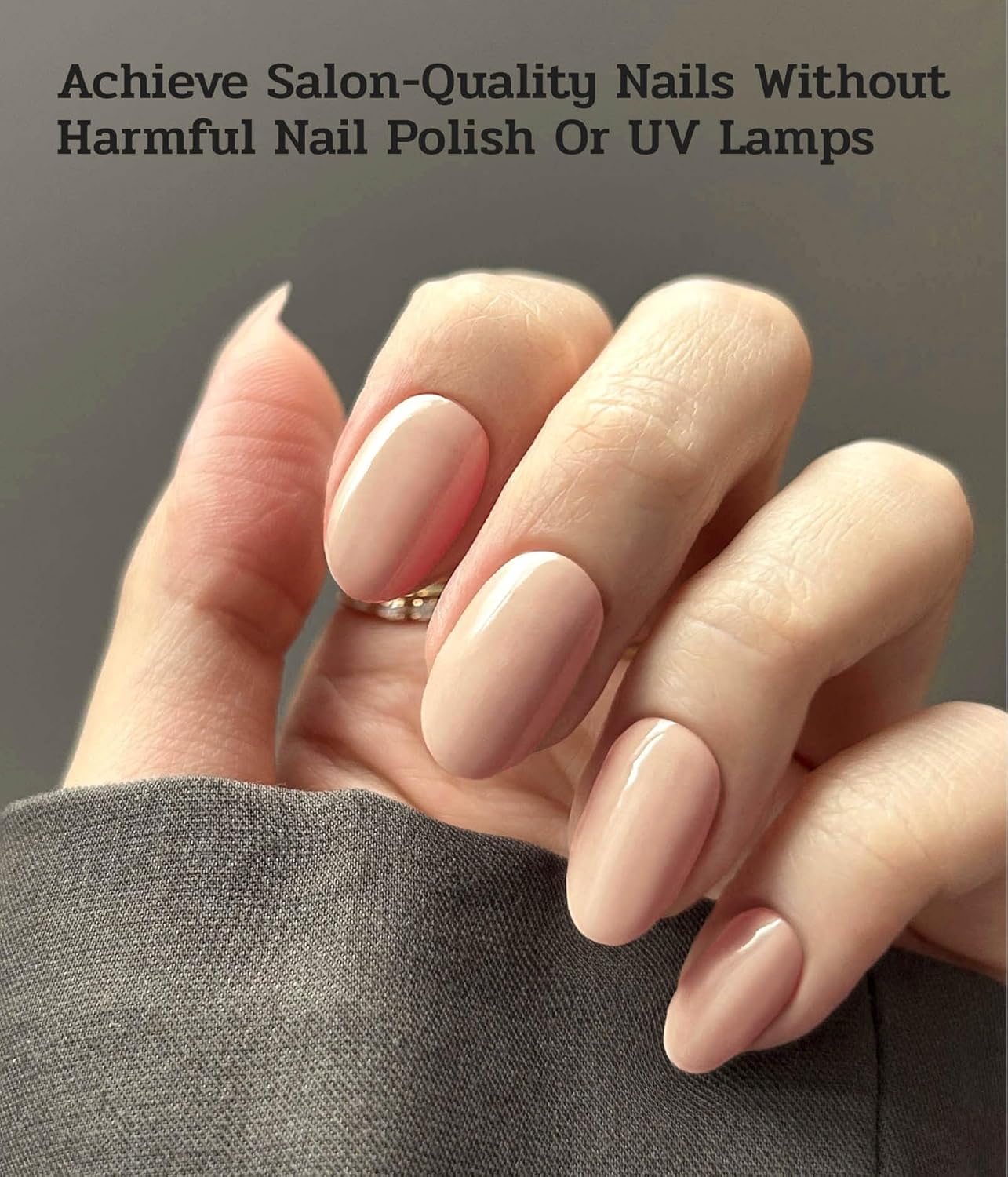 Nail Polish Strips - 22 Pcs Salon Quality Gel Nail Stickers - Long Lasting Wraps (Light Chestnut Brown)