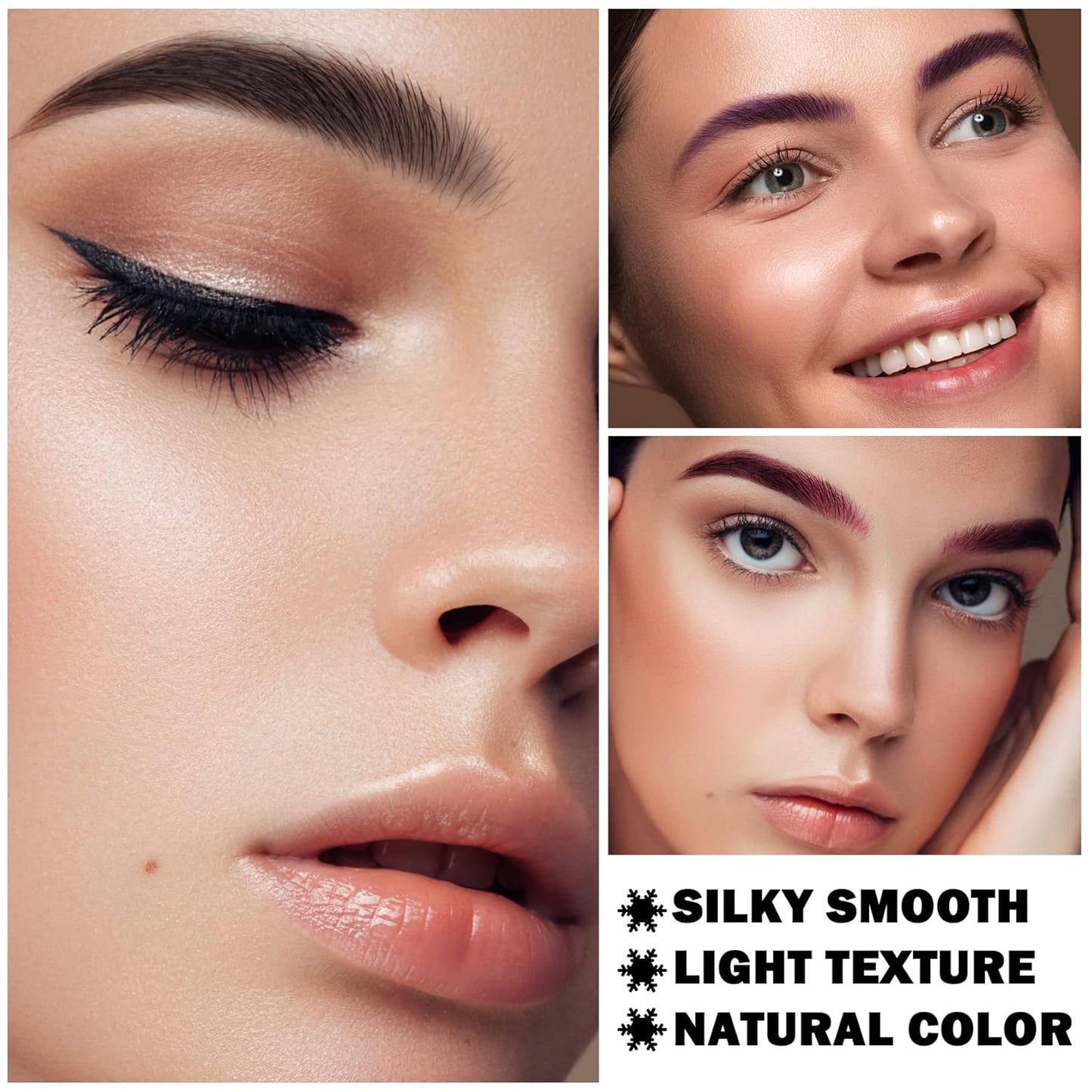 Eyebrow Pomade Cream,Brow Pomade Gel Naturally Long Lasting Waterproof,Delicate and Smooth Eye Brow Makeup Cosmetics with Eyebrow Brush - Purple