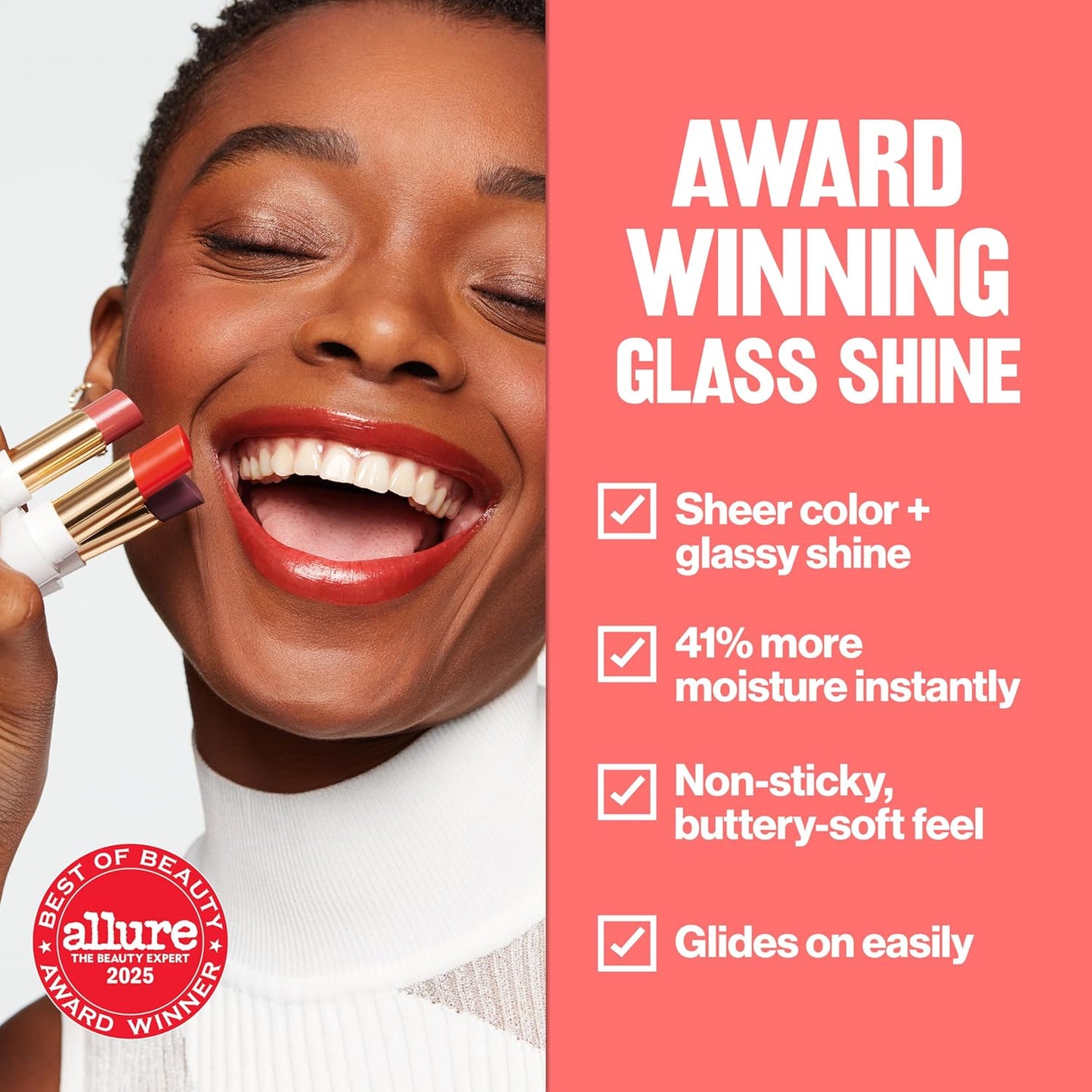 REVLON Super Lustrous Glass Shine Balm, Hydrating Tinted Lipstick, Sheer, Glossy Shiny Finish, 001 Sparkling Quartz, 0.11 oz