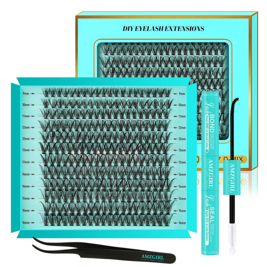 Lash Extension Kit 240Pcs 30D Individual Lashes Clusters Kit,Lash Bond And Seal for Eyelashes Extensions,Lash Applicator Tool For False Eyelash Cluster Kit(30D,D-Mix9-16mm)
