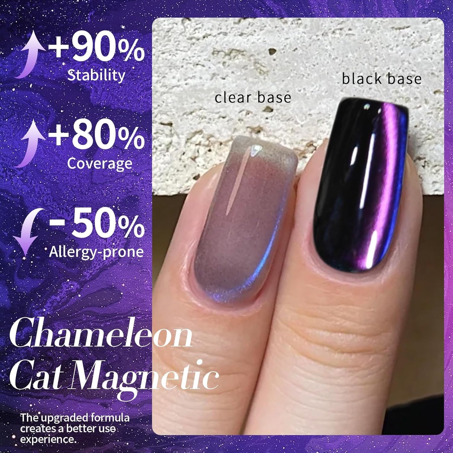Born Pretty Cat Magnetic Gel Nail Polish Heaven Purple Chameleon Holorgraphic Cat Magnetic Eye Gel Polish Glitter Gel Polish