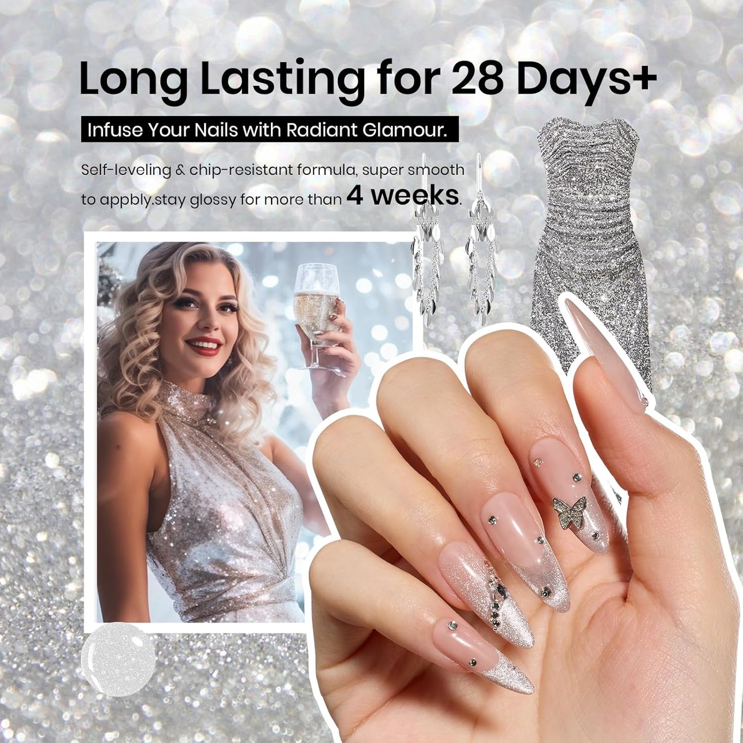 Beetles Cat Eye Gel Nail Polish, 1 Pcs 9ml Sliver Glitter Cat Eye Sliver Dreamscape with Magnet Soak Off LED Nail Manicure DIY Art Home Salon Gifts for Women