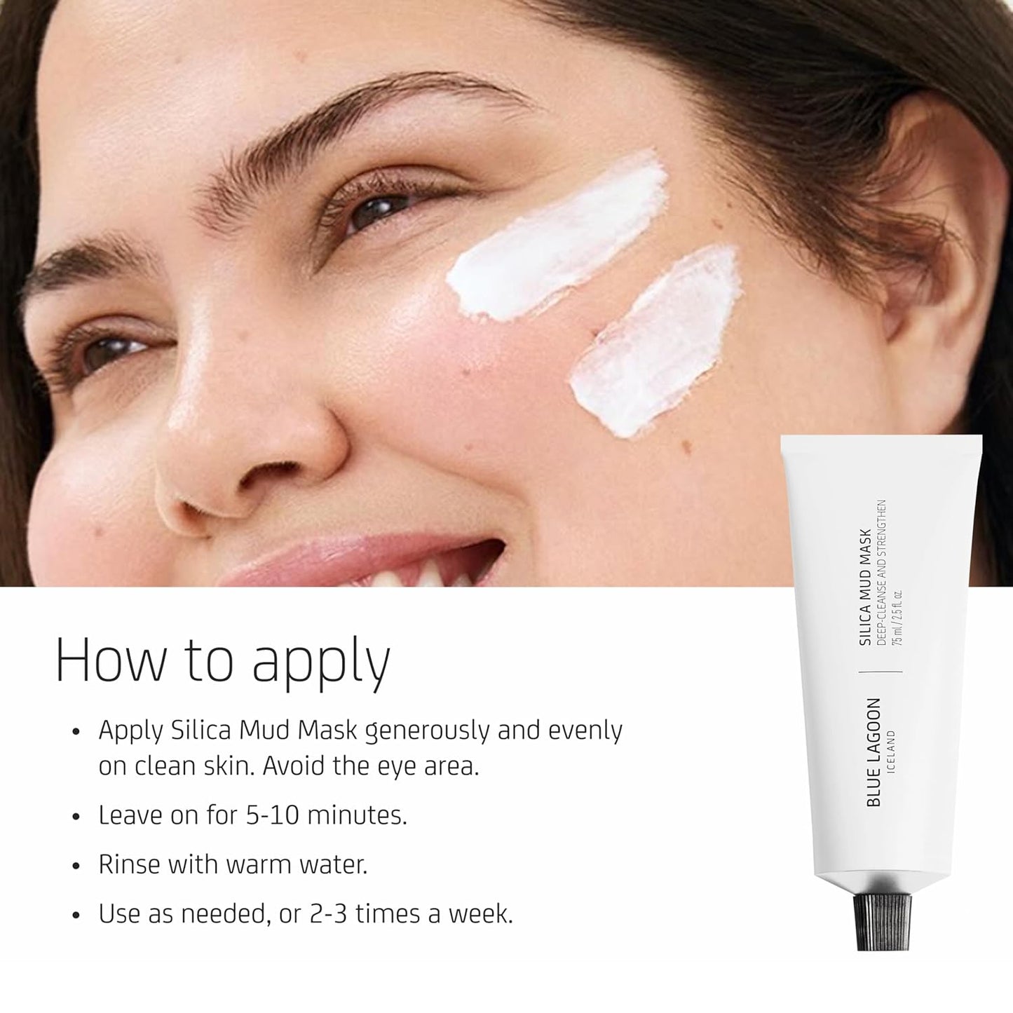 Blue Lagoon - Deep Cleansing Silica Face Mask For Enhanced Glow - Hydrating and Moisturizing Face Mask - Hydrating Mask Skin Care - Sustainable, Bioactive Icelandic Skincare (2.5 oz | 75 ml)