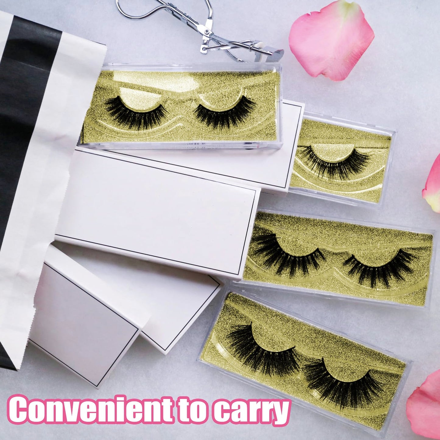 Gold Eyelash Cases - 30 Pack Customizable Lash Boxes, Bulk Lash Storage Containers with Premium Display Protection
