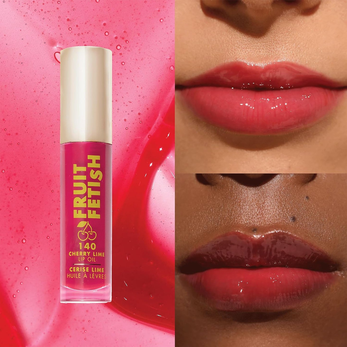Milani Fruit Fetish Lip Oil with Vitamin E for Instant Hydration, Fruit Extract Infused Lip Treatment and Moisturizing Lip Gloss - Cherry Lime