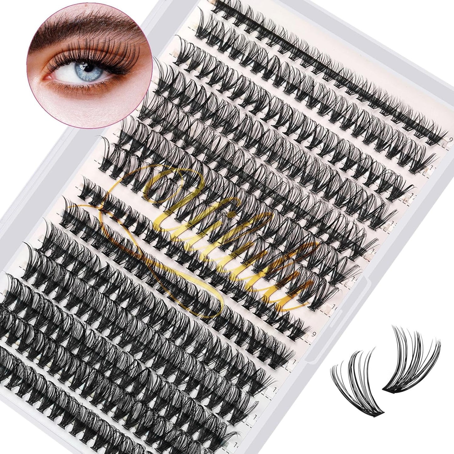 Lash Clusters Individual Lashes D Curl 30+40D 0.07D 9-16 MIX 280 Clusters Lashes DIY Lash Extensions at Home False Lashes Wispy Eye Lash Clusters