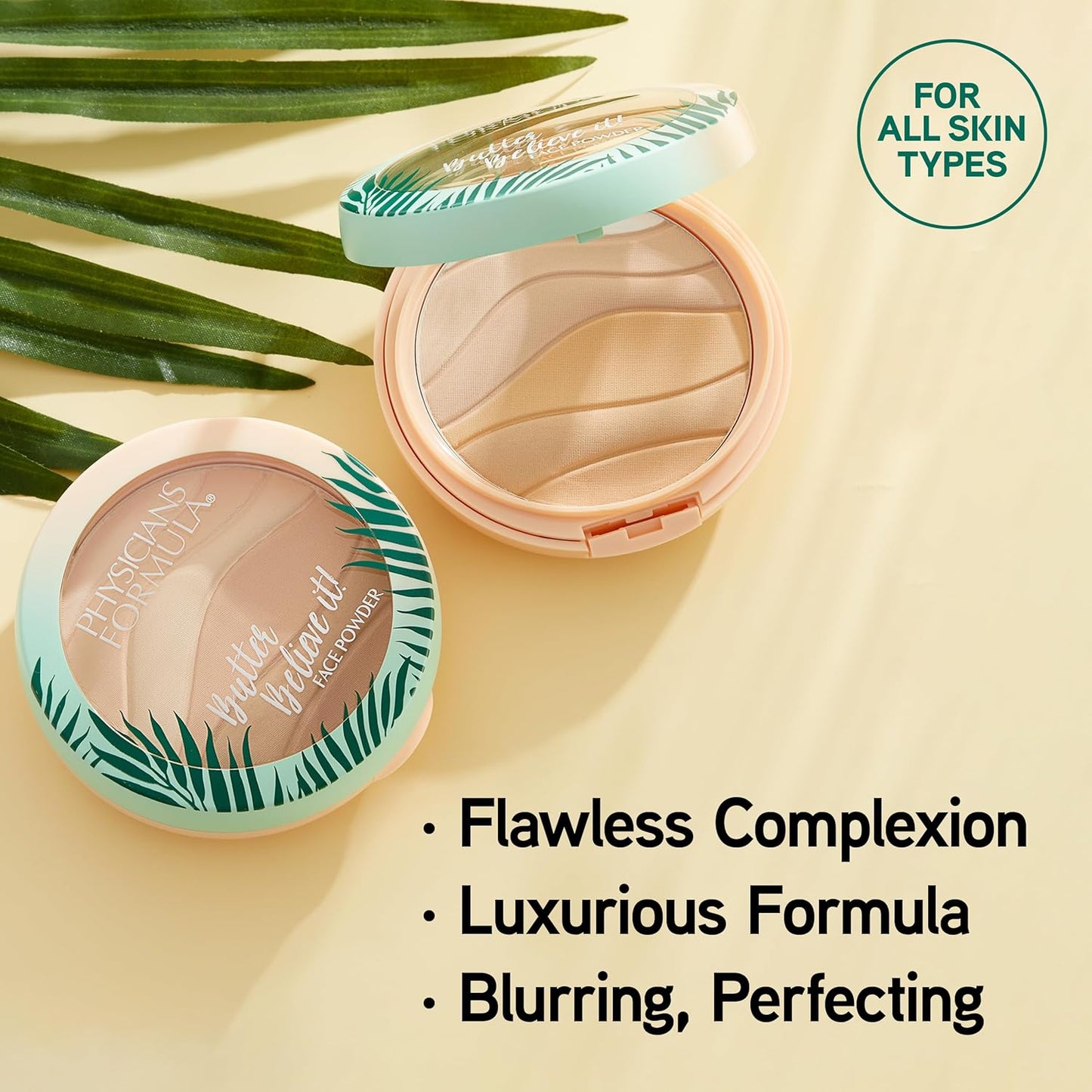 Physicians Formula Murumuru Butter Believe It! Pressed Face Powder, Buildable Coverage with Creamy Finish, Enriched with Amazonian Butters – Creamy Natural
