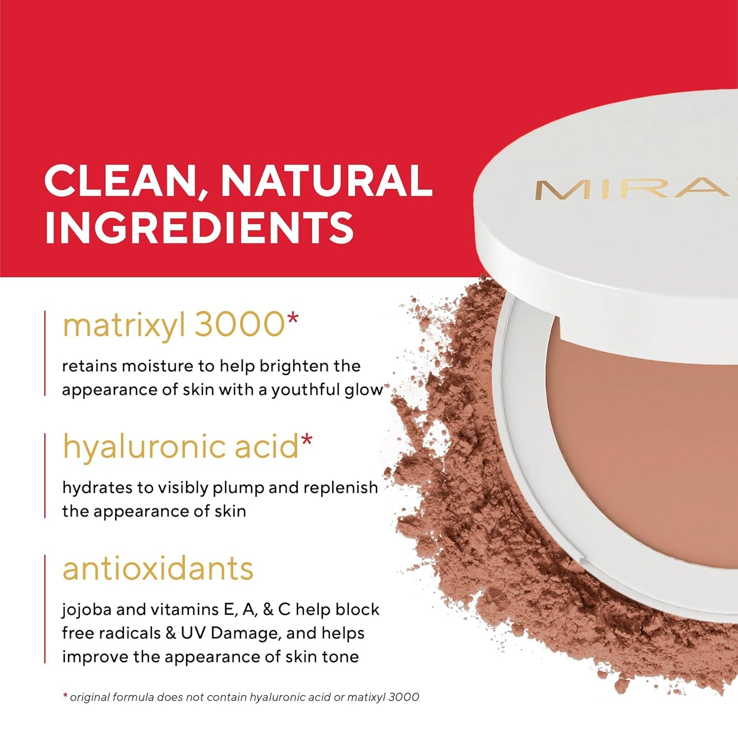 Mirabella Invincible Pure Pressed Powder Foundation - Buildable Mineral Makeup & Blurring Setting Powder for All Skin Types - HD Matte Finishing - Porcelain P2