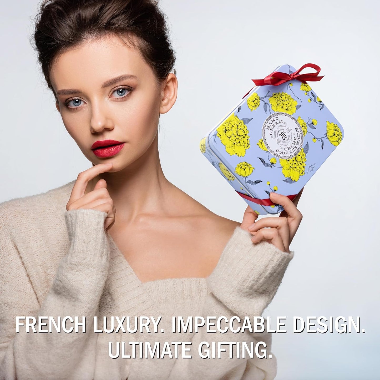 La Chatelaine French Hand Cream Trio Tin, Holiday Gift Set, Hand Lotion for Women, Made in France with 20% Organic Shea Butter (Lavender, Lychee Bilberry & Lemon Verbena or Citrus Fizz) 3 x 1 fl oz