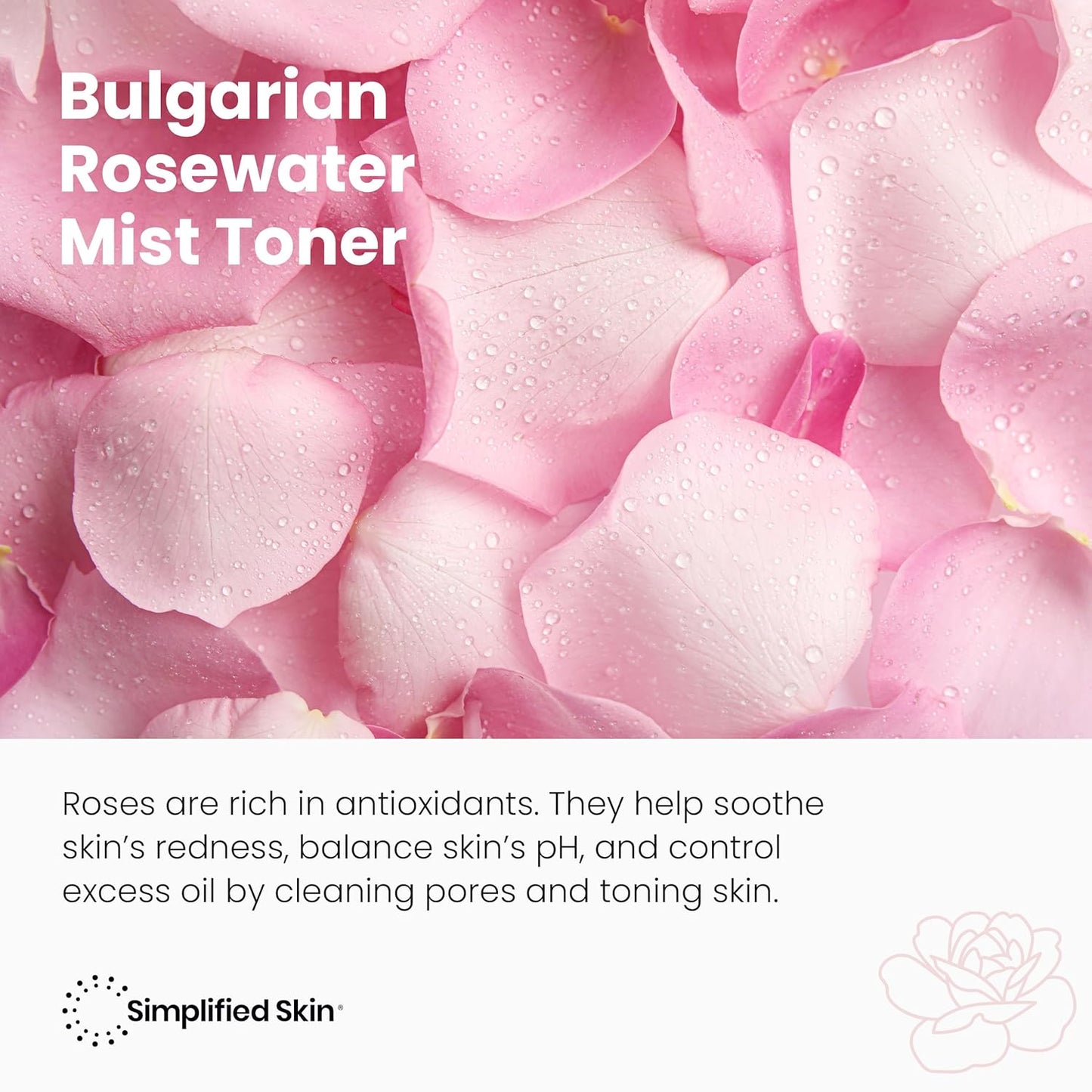 Rose Water Spray for Face & Hair – Pure USDA Organic Rosewater Toner – Refreshing Mist for Skin Care, Makeup & Locs – Natural Rose Scent, 4 Oz (3 Pack)