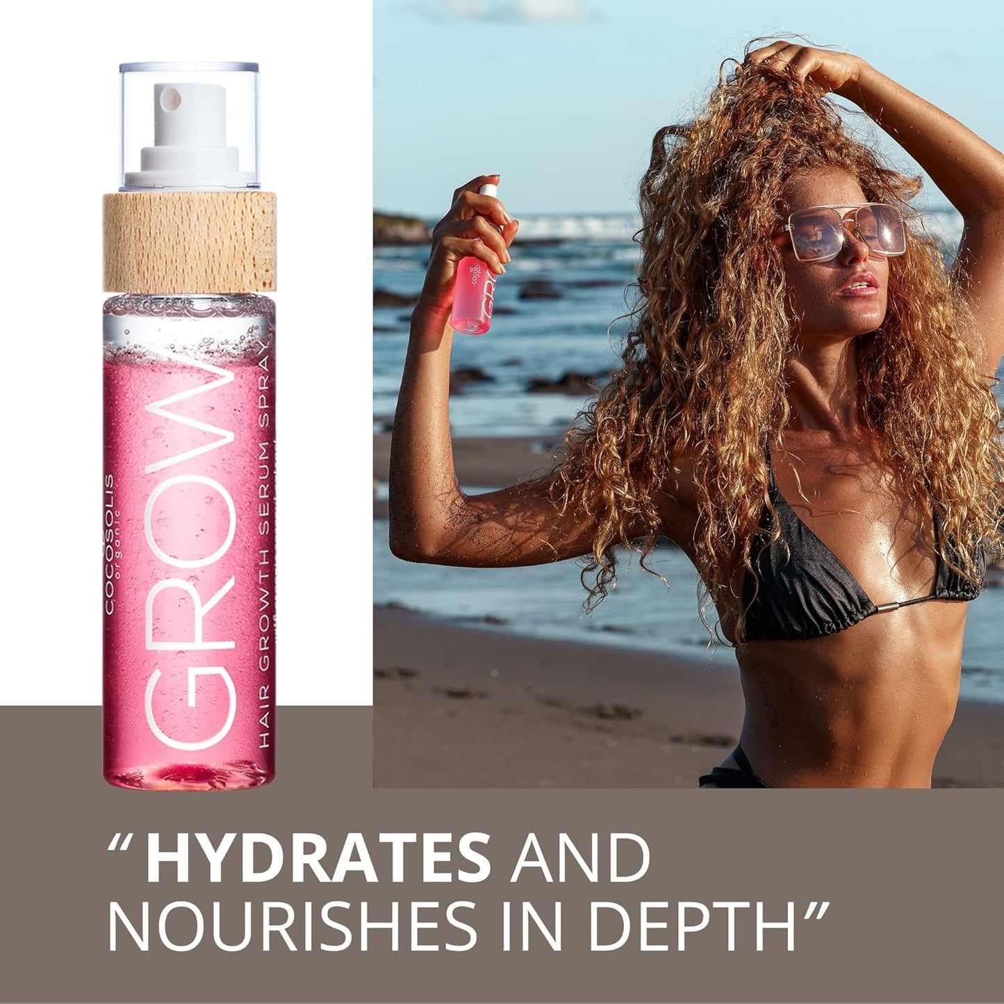 COCOSOLIS GROW Hair Growth Serum Spray - Hair Serum for Thick and Vibrant Hair - Hair Growth Vitamins to Repair Damaged Hair, Reducing Hair Loss, Faster Hair Growth - Hair Treatment for All Hair Type