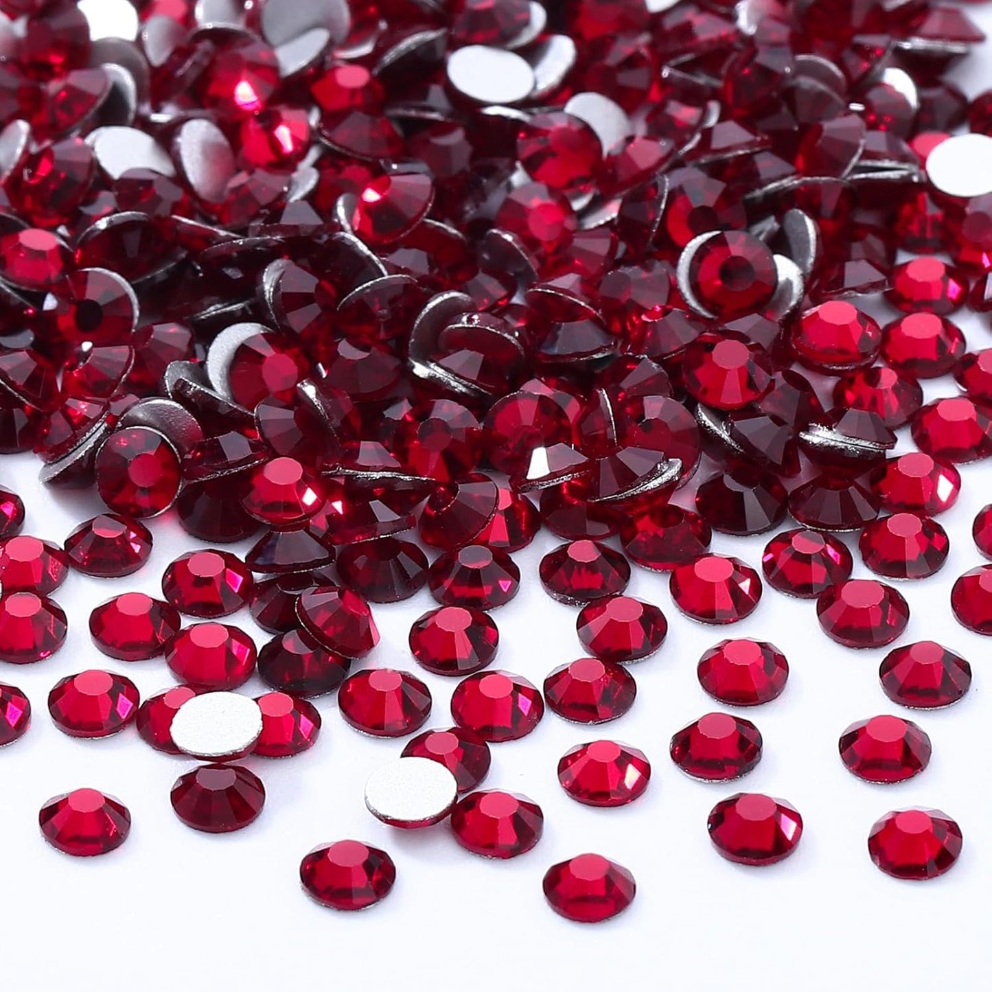 Siam Flatback Rhinestones, Glass Rhinestones for Nail Art and Craft, Glue Fix, Loose Crystal Gemstones(Siam, SS20, 2880pcs, 4.6-4.8mm)