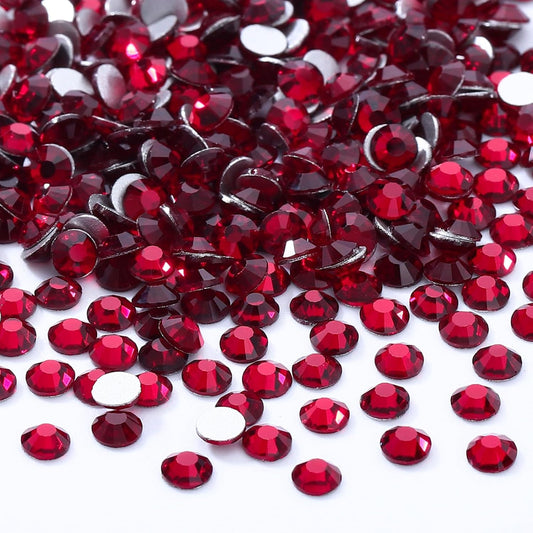 Siam Flatback Rhinestones, Glass Rhinestones for Nail Art and Craft, Glue Fix, Loose Crystal Gemstones(Siam, SS16, 2880pcs, 3.8-4.0mm)