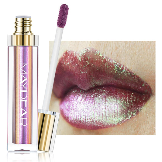 Maydear Chameleon Lipstick – Metallic Multichrome Lipstick, Long-Lasting, Fuchsia Green (08)