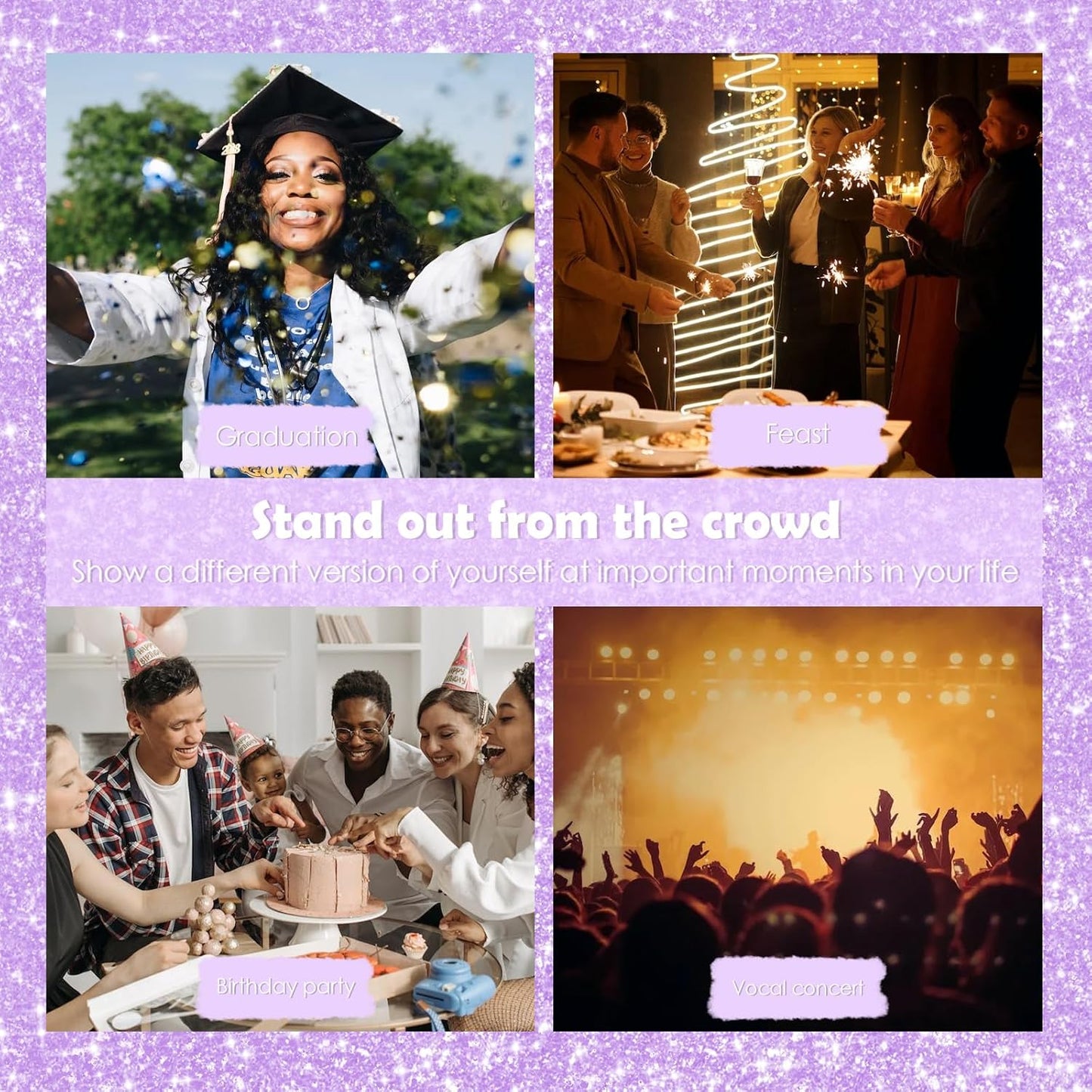 Yosca Body Glitter Spray, 30ML Loose Laser Body Shimmer Powder Holographic Hair Spray Silver Glitter Sparkle Highlighter Makeup Festival Rave Accessories for Clothes Hair Face Nail Art - Rainy Rainbow