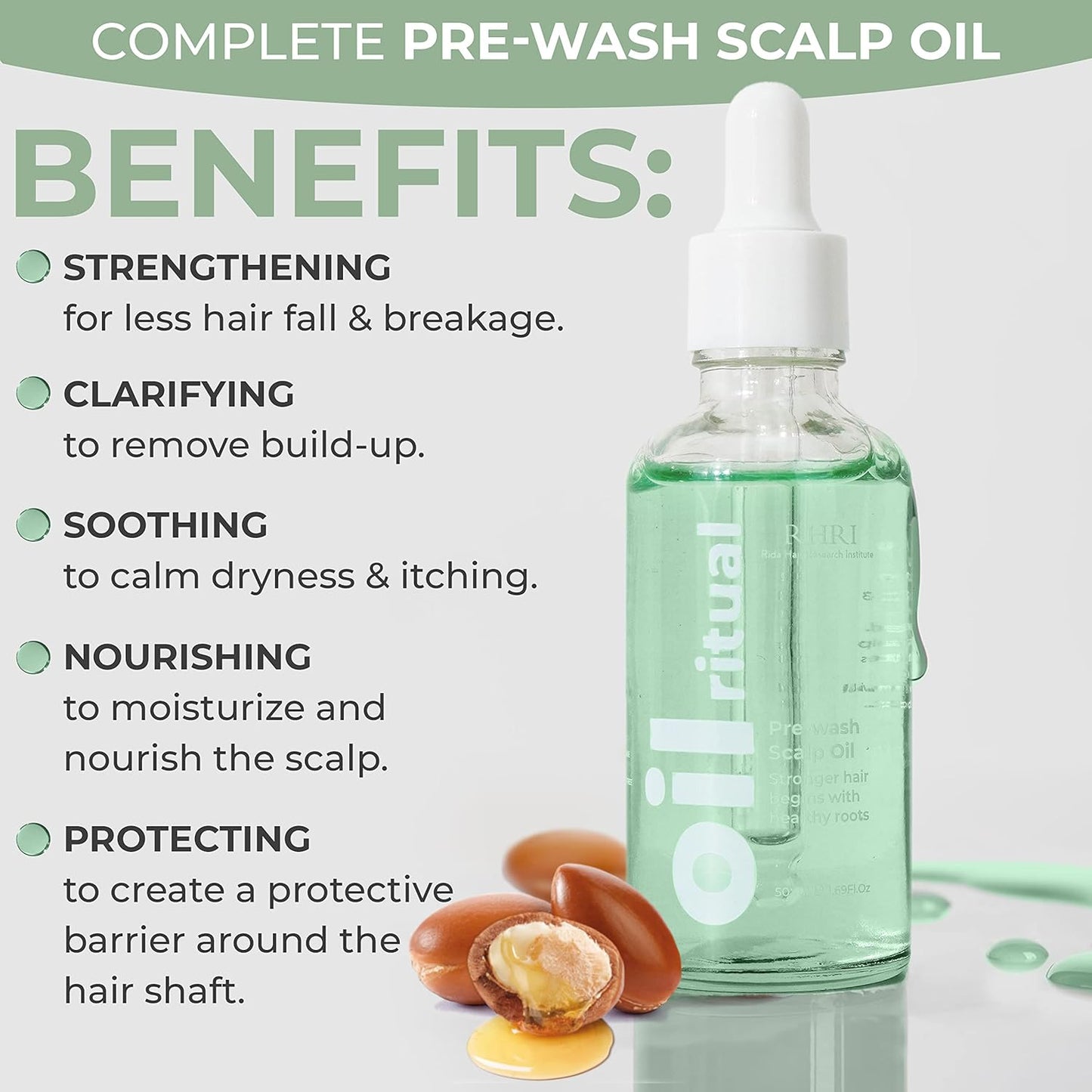 Vegan Pre-Shampoo Scalp Treatment Oil - Rosemary Hair Oil for Growth, Hair Loss, Split Ends, Thinning, and Dry Damaged Hair