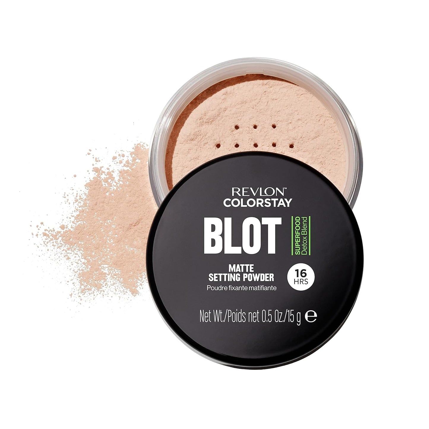 Revlon ColorStay Blot Face Makeup Setting Powder, Mattifying, Blurring & Oil Absorbing, Absorbs Sebum, Blurs Imperfections and Reduces Pore Appearance, 0.5 Oz