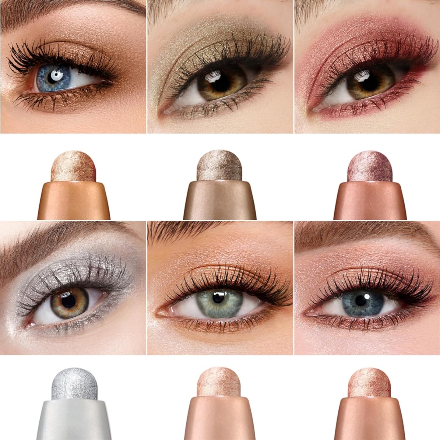 Jolilab Eyeshadow Stick Set, 2 PCS Matte Professional Bright-Colored Contouring and Highlight Eyeshadow Stick, Cream Waterproof Long Lasting High Pigmented Eye Shadow. (2, 21+21 2pcs)