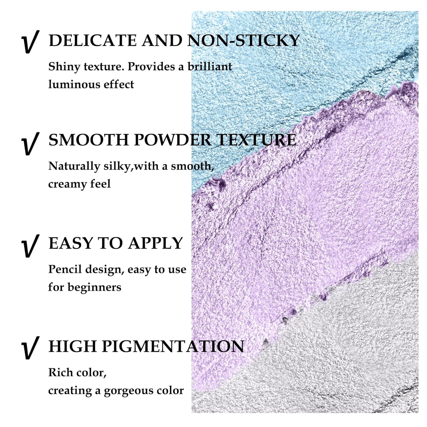 Boobeen 3PCS Cream Eyeshadow Pencil Crayon Waterproof Brightener Stick Shimmer Pen Create Glitter Eye Makeup, Easy to Use