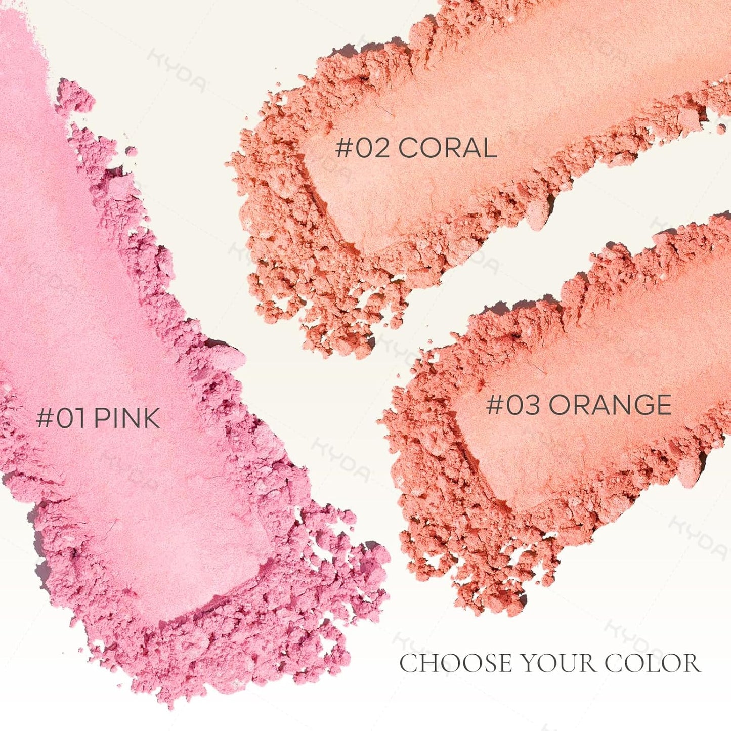 KYDA Baked Blush, Coral Glow Powder for Blush and Highlighter, High Glossy Finish, Lightweight Blendable Shimmer Blusher, Multiuse Baked Powder, 0.53 oz