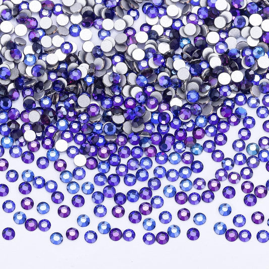 1440Pcs Purple Velvet Crystal Rhinestones,Glass Flatback Rhinestones Gemstones Small for Nail Face Makeup Art Crafts Clothes Decoration - (SS8,2.4mm,Purple Velvet)
