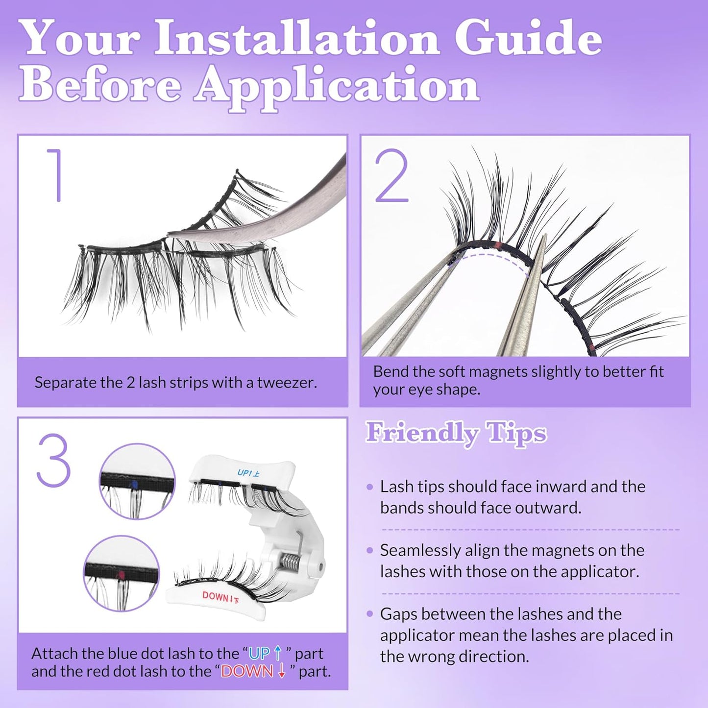 Bepholan Soft Magnetic Lashes with Applicator,No Glue Needed Reusable Soft Magnetic Eyelashes Natural Look Easy to Wear and Remove Waterproof Cruelty-free False Lashes（RC001）