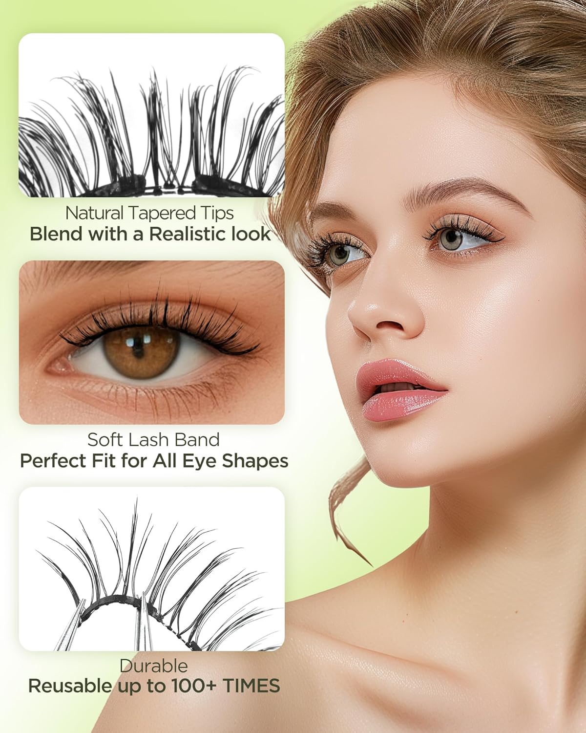 BEYELIAN Magnetic Eyelashes with Applicator Kit, Upgrade Soft Magnetic Lashes Reusable False Lashes Natural Look, No Glue Needed for Eye MAC-13 (Lightweight & Comfortable)