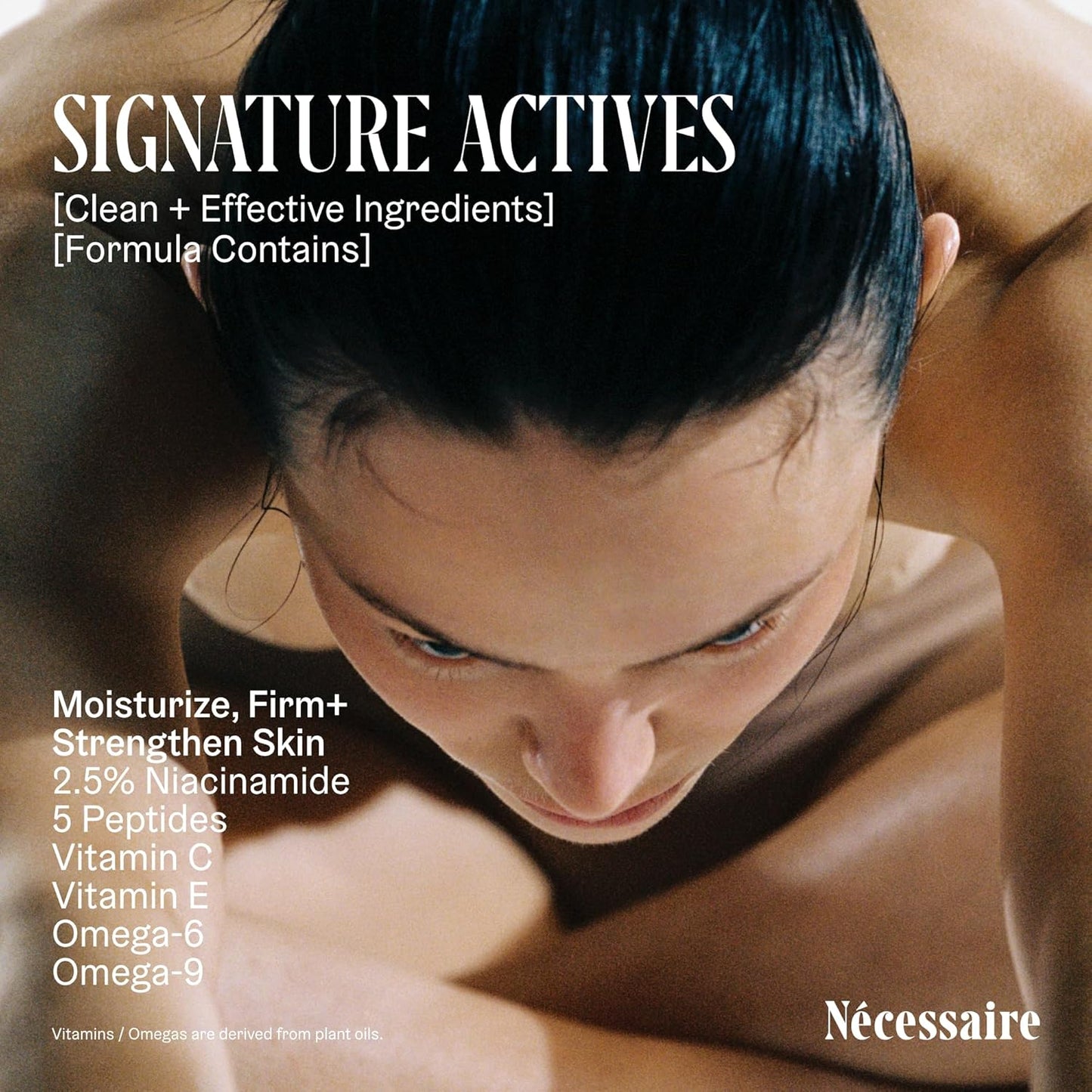 Nécessaire The Body Lotion with Pump. Eucalpytus. Multi-Peptide Firming Lotion to Moisturize, Firm, Strengthen. 2.5% Niacinamide, Vitamin C/E + Omega 6/9. 450ml / 15.2 fl oz