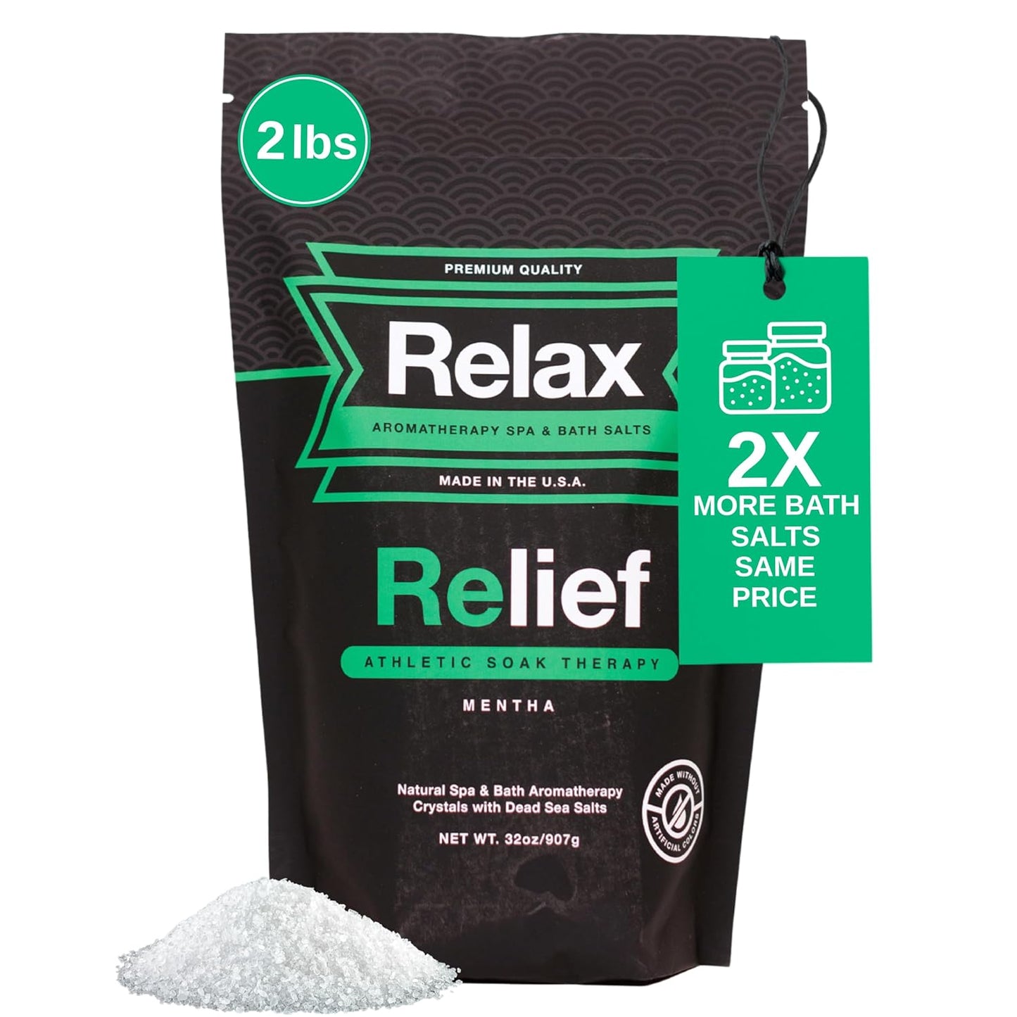Relax Spa & Bath, Epsom Salt Aromatherapy Bath Salts, Epsom Salt Bath Soak, Dead Sea Salt for Soaking, Hot Tub Spa Aromatherapy, Bath Crystals with Vitamins & Minerals (Relief)