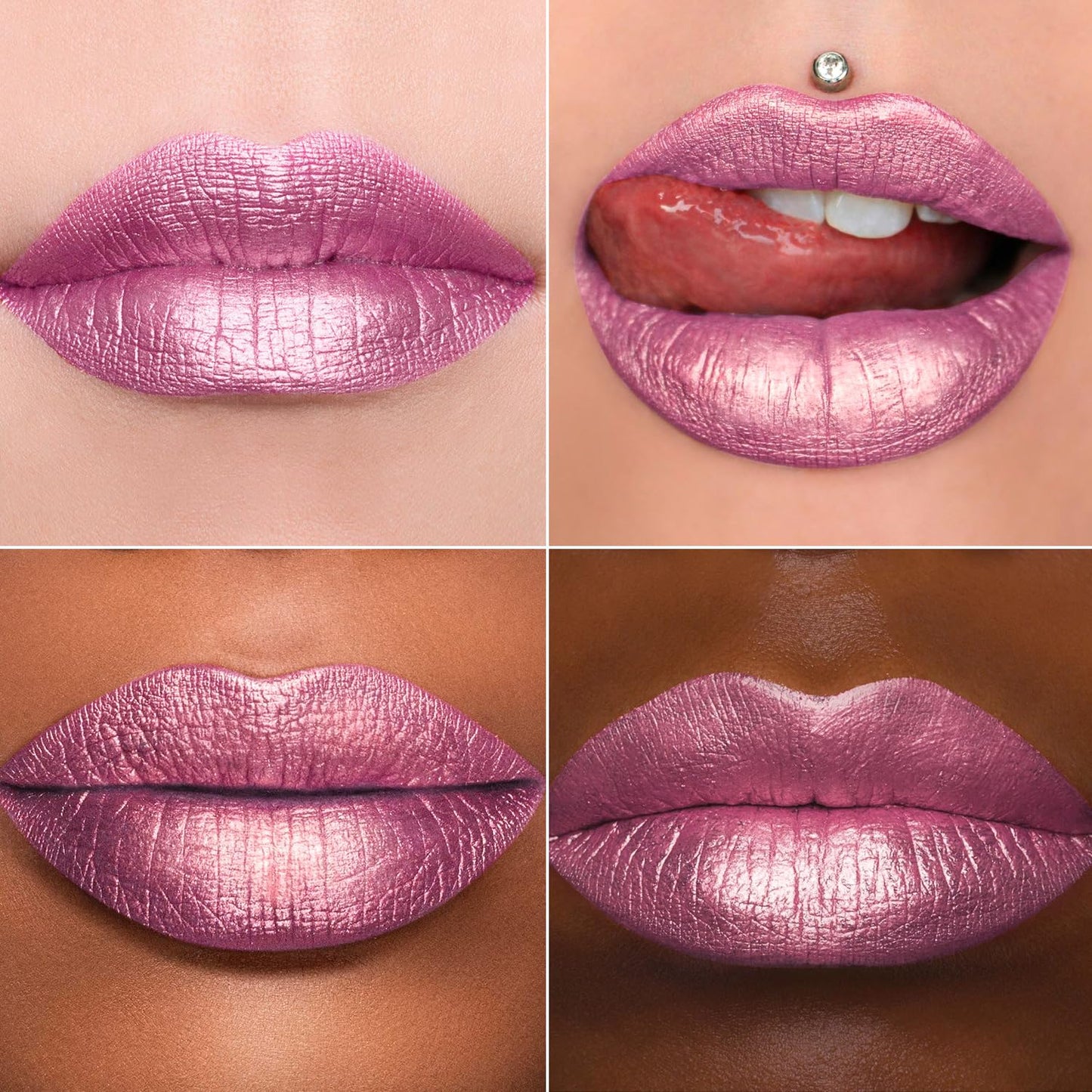 MAKI YIKA Pink Lipstick for Women Metallic Lipsticks Glitter Long Lasting Lipstick No Smudge No Transfer Liquid Lip Gloss (BR013 First Love)