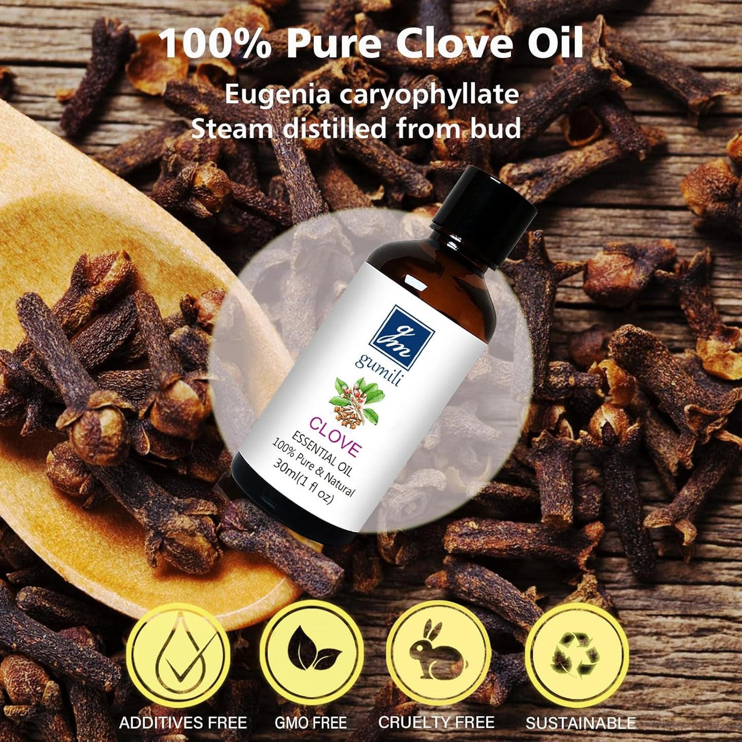 Clove Oil 1 Oz, 100% Pure Clove Bud Essential Oil for Teeth and Gums, Natural Aromatherapy Essential Oils for Diffuser, Skin and Hair Care