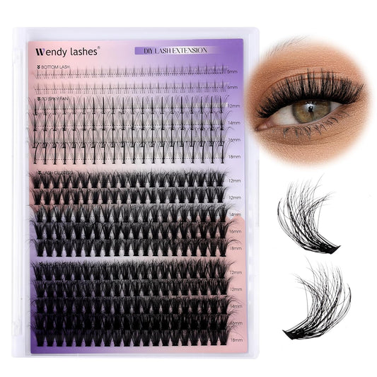 Lash Clusters With Bottom Lashes 40/50D C/D Curl 12-18mm Multi-types Individual Clusters Eyelash Extensions, Spike, Wispy Lash clusters(40/50D-3D)