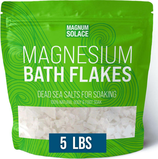 Magnesium Flakes for Bath - Magnesium Chloride Flakes - Dead Sea Salts for Soaking, 5 LBS
