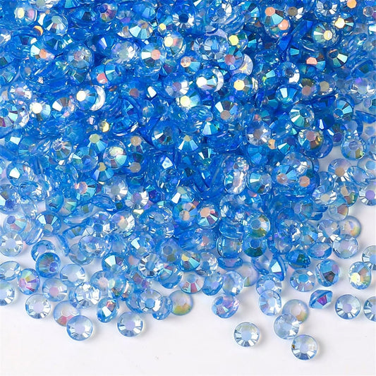 500 Pieces SS30 6mm Flatback Rhinestones AB Clear Round Gems Crystals for Nail Art DIY Crafts Clothes Shoes Bags （Transparent Light Sapphire AB）