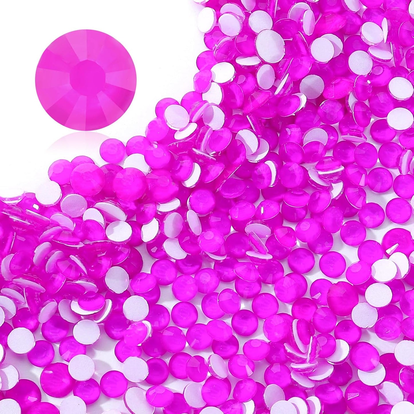 Neon Purple Flatback Rhinestones, Glass Rhinestones for Nail Art and Craft, Glue Fix, Loose Crystal Gemstones(Neon Purple, SS16, 1440pcs, 3.8-4.0mm)