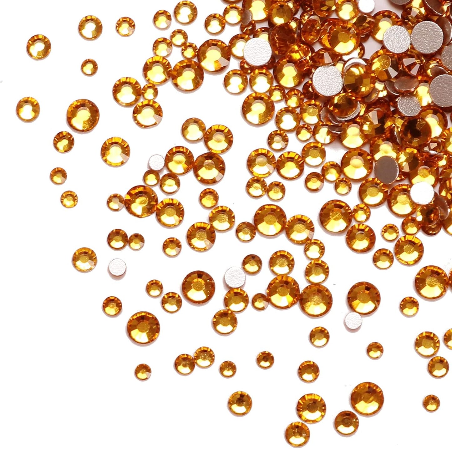 3456pcs Flatback Rhinestones Glass Charms Diamantes Gems Stones for Nail Art 6 Size ss4~ss12 Topaz