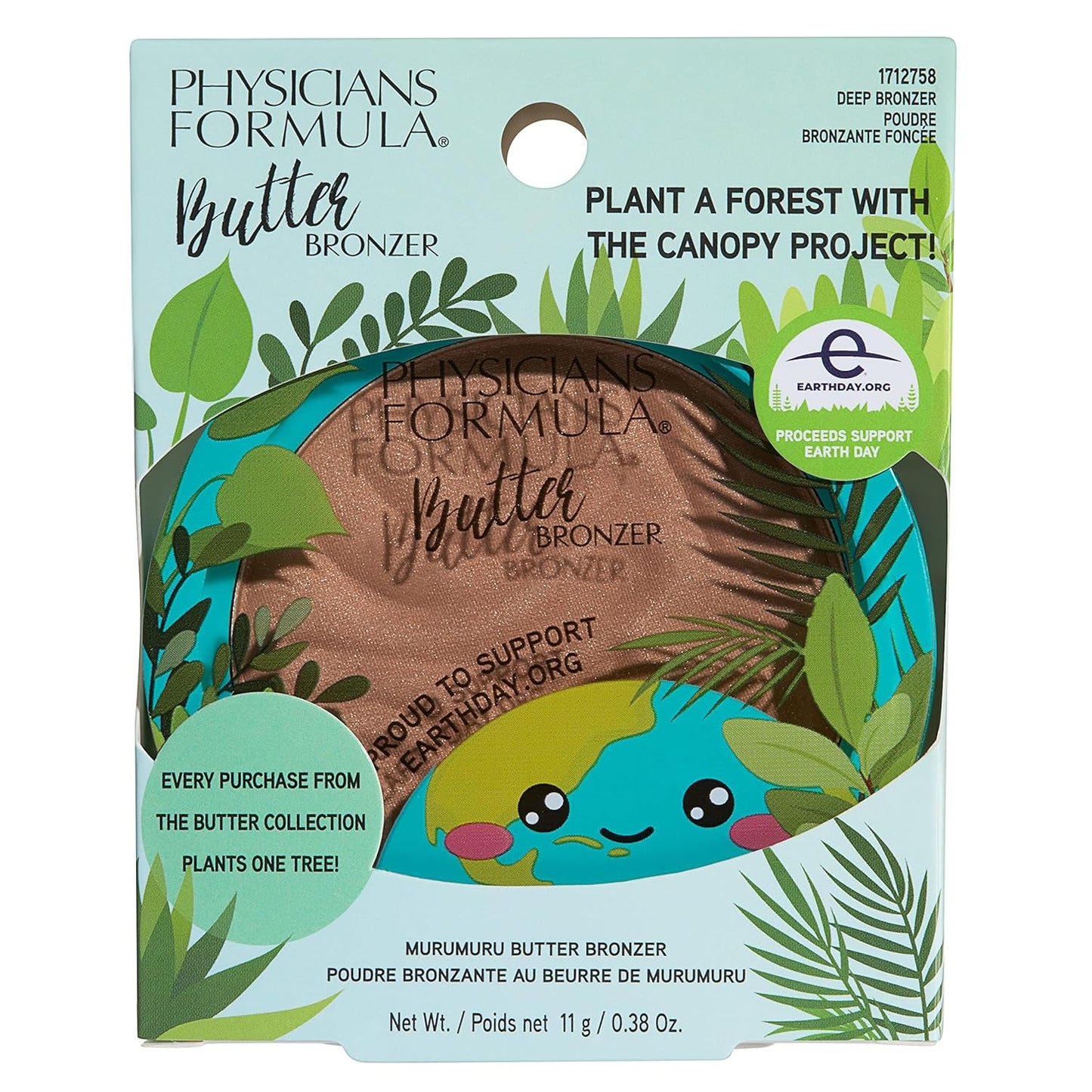 Physicians Formula Earth Day Butter Bronzer Deep Bronzer, Clean Beauty, Dermatologist Tested, Vegan, Cruelty-Free