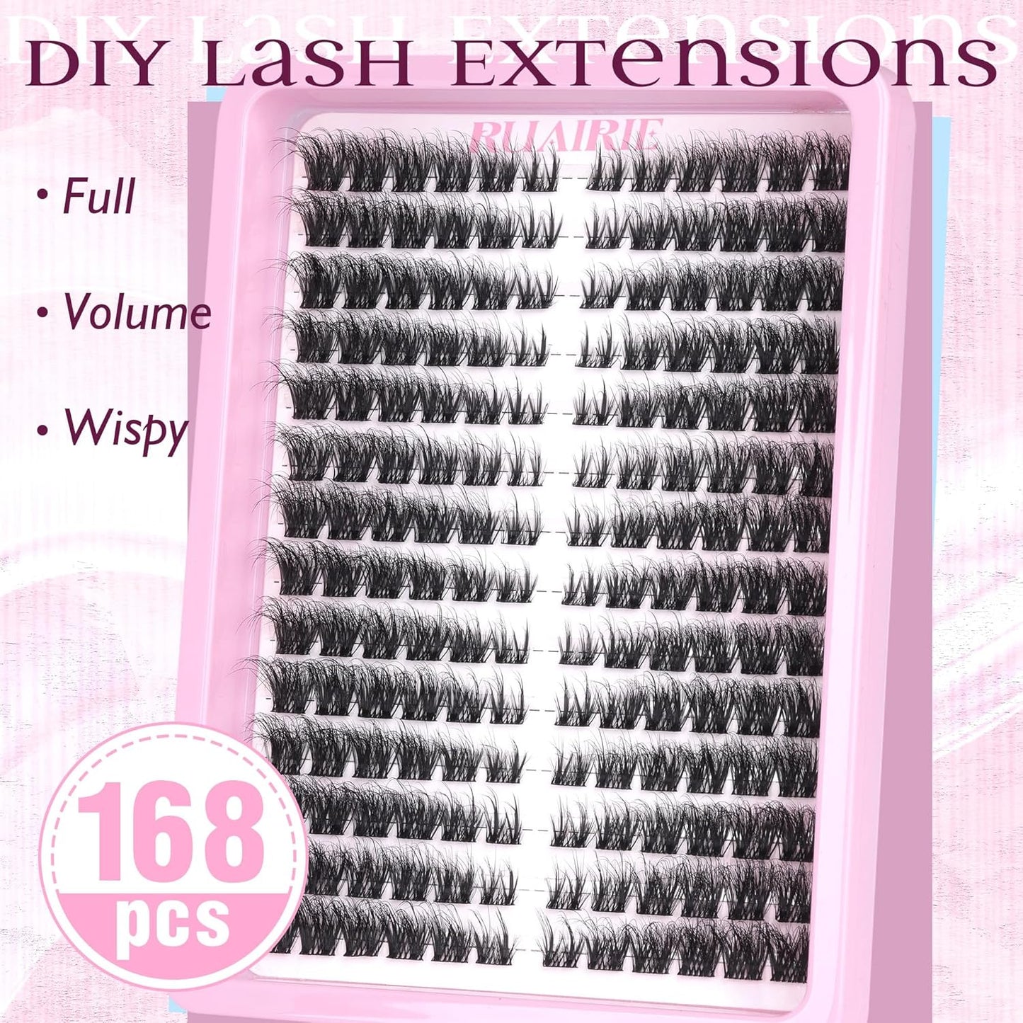 Lash Clusters Volume Eyelash Clusters Eyelash Extensions 168pcs DIY Individual Lashes Extensions 8-16MM Wispy Cluster Lashes by Ruairie