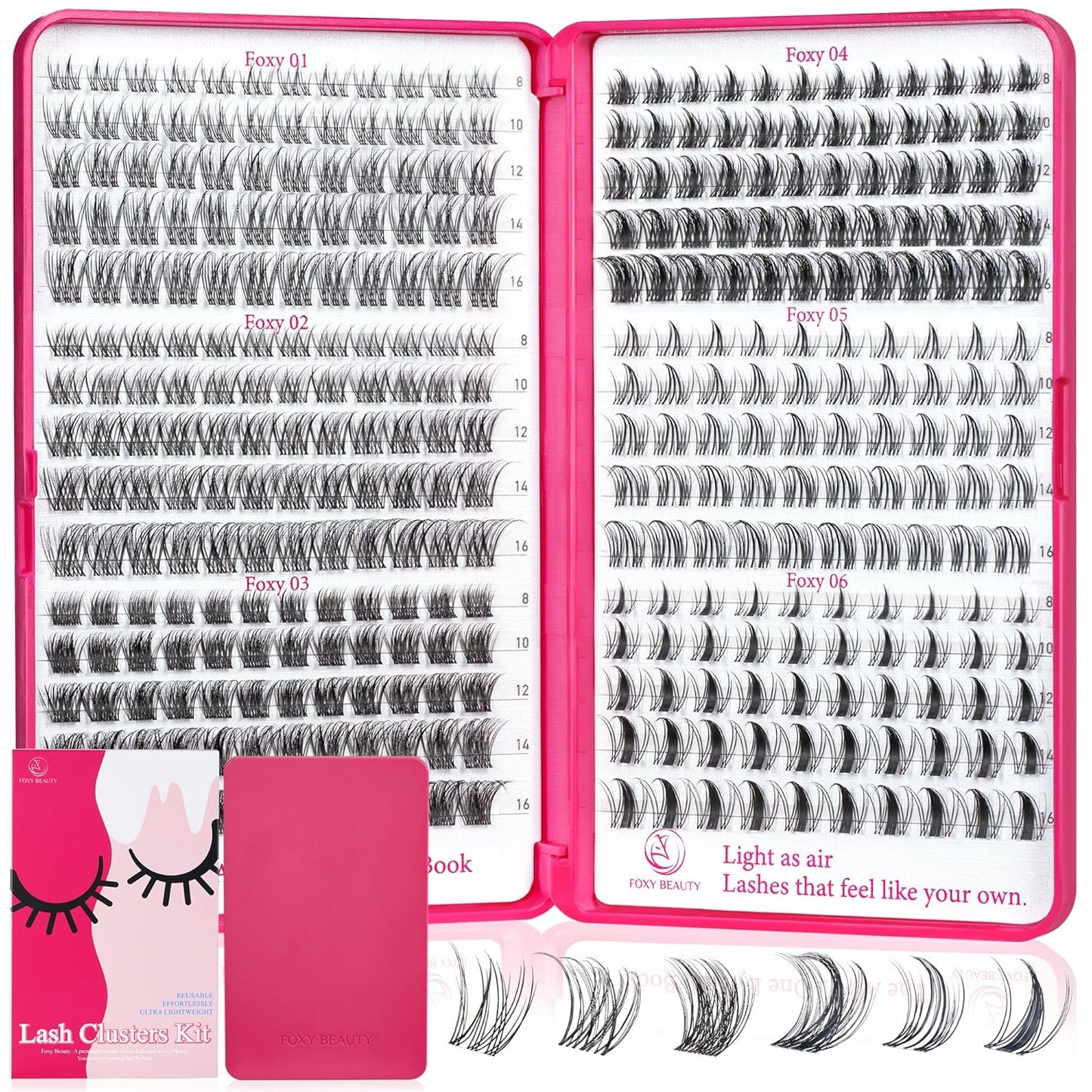 Lash Clusters - Lash Clusters Kit Mix Manga Lases 360pcs Eyelash Clusters Spiky Lases Clusters DIY at Home No Glue Included