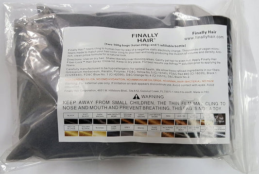 Hair Building Fibers 200 Grams 7 Oz. With Bottle By Finally Hair 50g*4 (Light Grey and Pepper)