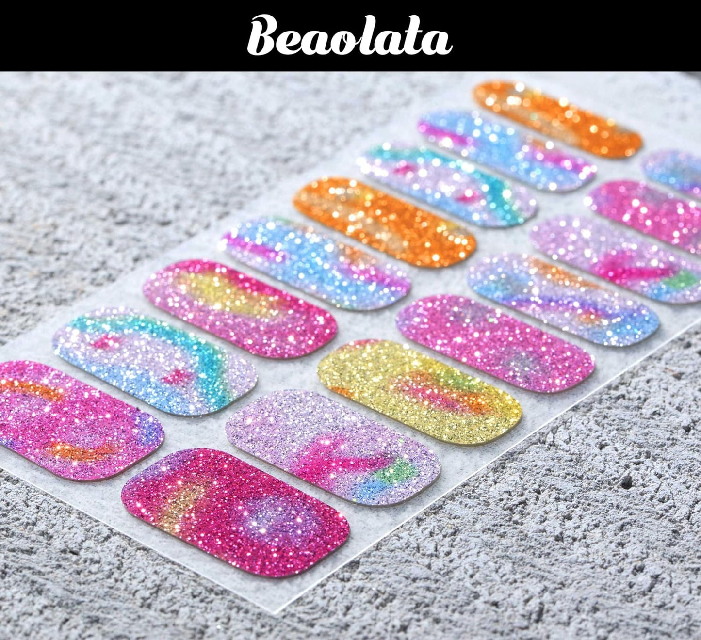 Nail Polish Strips, 32PCS Salon Quality Wraps, Long Lasting Gel Nail Stickers for Women Easy Apply& Remove (Bubble Light Pink)