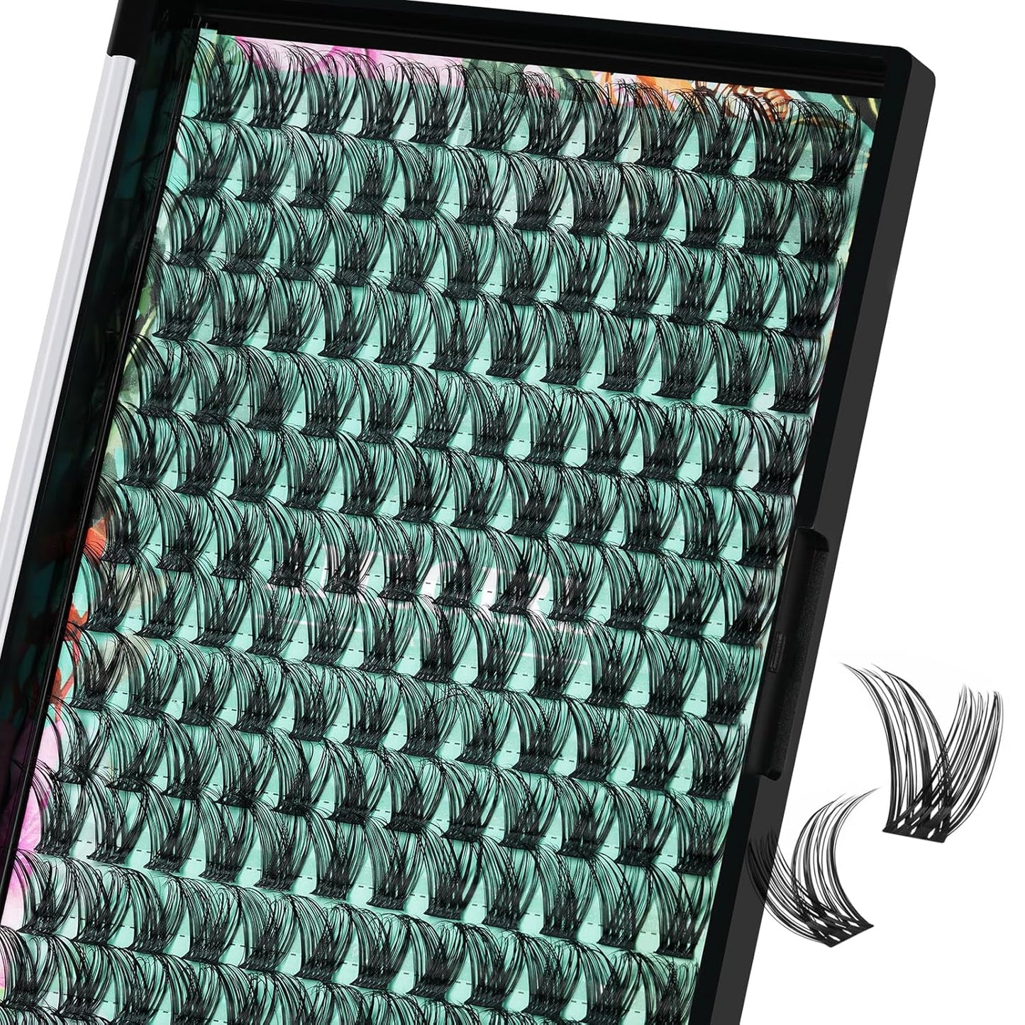 Lash Clusters Wet Look 168Pcs Eyelash Cluster Ultra-Thin Lash Band Eyelashes Extensions Spiky Anime Wide Span Lashes(Hollyhock,D-18mm)