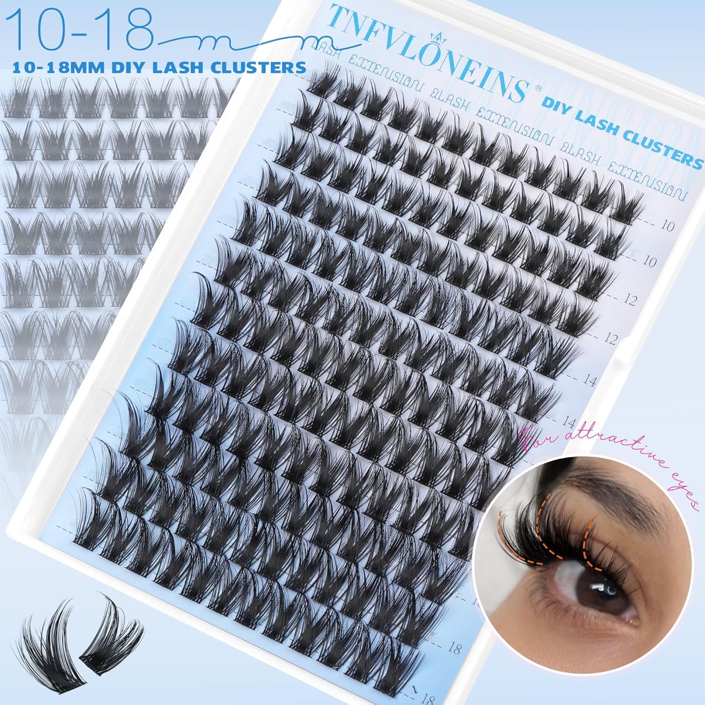 Wispy Lash Clusters Natural Eyelash Clusters Manga Cluster Eyelash Extensions D-Curly Individual Lashes 10-18MM Cluster Lashes DIY Eyelash Extension Anime Eye Lash Clusters Pack by TNFVLONEINS