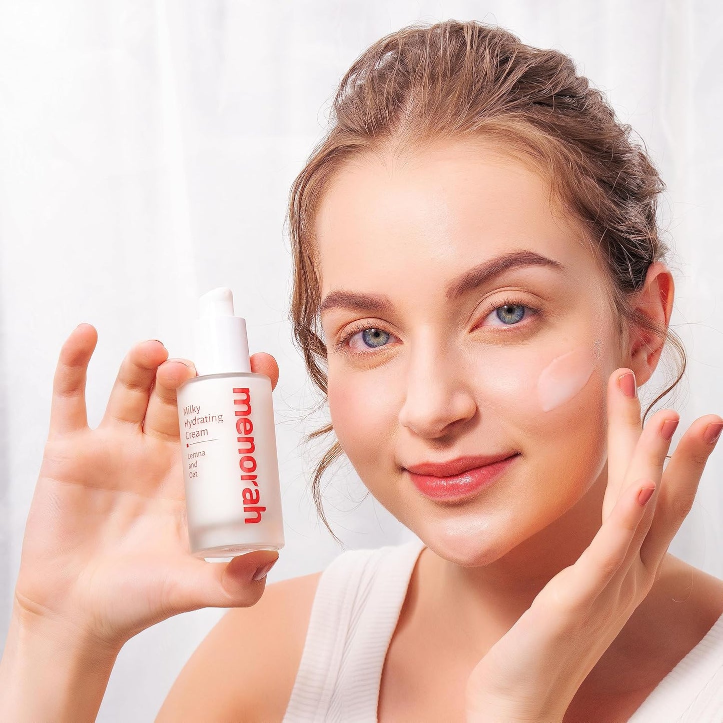 menorah Milky Hydrating Cream with Lemna & Oat – Ultra Lightweight, Soothing & Moisturizing Facial Lotion for Sensitive & Dry Skin, Daily Hydration & Comfort